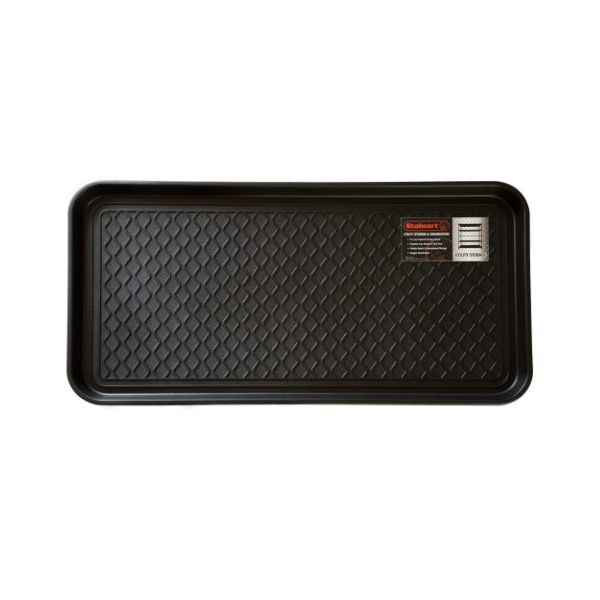 Fleming Supply All Weather Boot Tray Water Resistant Plastic Shoe Mat for Indoor and Outdoor Use, (Black, Large) 579827RVS - main